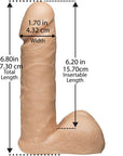 Doc Johnson Vac U Lock White UR3 Cock Flesh 6"