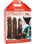 Doc Johnson Vac U Lock Vibrating Dual Density Ultraskyn Set Chocolate Default Title Strap-Ons Vac-U-Lock