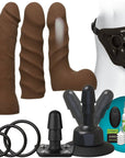 Doc Johnson Vac U Lock Vibrating Dual Density Starter Set Chocolate Strap-Ons Vac-U-Lock