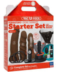 Doc Johnson Vac U Lock Vibrating Dual Density Starter Set Chocolate Default Title Strap-Ons Vac-U-Lock