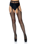 Fishnet Suspender Pantyhose Black OS