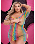 Lapdance Rainbow Jacquard Mini Dress - Q Dresses & Clubwear Lapdance