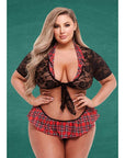 Teachers Pet Schoolgirl Lace Top Tie & Skirt Set Q Costumes Women Teachers Pet