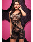 Lapdance Lace Cut Out Mini Dress - Black Dresses & Clubwear Lapdance