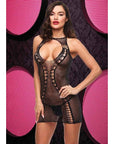 Lapdance Bling Bling Halter Mini Dress - Black - Q