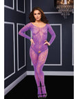Longsleeve Crotchless Bodystocking - Purple Bodystockings Baci