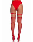 Leg Avenue Studded Thigh High Garter with Mini Hearts Red OS