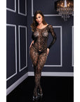 Longsleeve Crotchless Bodystocking Black Bodystockings Baci