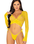 Daisy Lace Crop Top and Panty Yellow OS