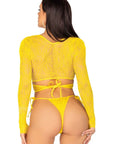 Leg Avenue Daisy Lace Crop Top and Panty Yellow OS