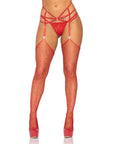 Rhinestone Garter Belt Red OS