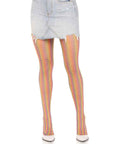 Rainbow Crochet Net Pantyhose Multi OS