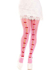 Sweetheart Striped Net Pantyhose Pink OS