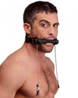 Strict Silicone Bit Gag With Nipple Clamps Gags Strict