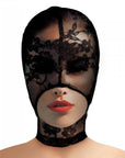 Master Series Lace Seduction Black Lace Bondage Hood Masks, Blindfolds & Hoods Master Series