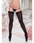 Baci Stripe Thigh High Stockings Bow Plus