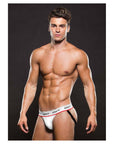 Envy Logo Elastic Low Rise Mesh Jock White S/M Apparel for Men Envy