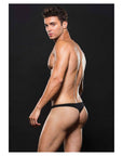 Envy Microfiber Low Rise Zip Thong Black L/XL Default Title Apparel for Men Envy