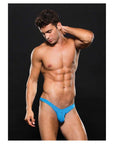 Envy Microfiber Low Rise Zip Thong Blue M/L Apparel for Men Envy