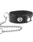 Blue Line Snap Cock Ring With Leash