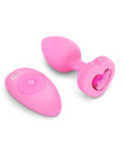 B-Vibe Vibrating Heart Plug Pink S/M Butt Plug B-Vibe