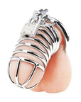 Blue Line Deluxe Chastity Cage Silver