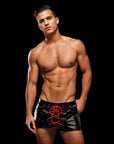 Envy Lace-Up Wetlook Trunks-Black/Red-M/L Apparel for Men Envy