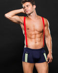 Envy Fireman Bottom With Suspenders 2 Pc Multi L/XL Apparel for Men Envy
