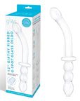 Glas 12Inch Girthy Ribbed G Spot Glass Dildo With Handle Grip Double Ended Default Title Glass Glas