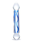 Glas 6.5Inch Full Tip Textured Glass Dildo Blue Glass Glas