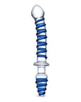 Glas 10Inch Mr Swirly Double Ended Dildo And Butt Plug Clear Glass Glas