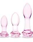 Glas 3Pc Rosebud Butt Plug Set Glass Glas