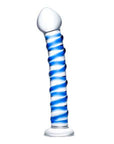 Glas 7.5Inch Spiral Glass Dildo Blue Glass Glas