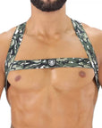 Fetish Elastic Harness Khaki Camouflage - Size : XS/S Apparel for Men TOF Paris