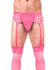 Prowler Pink Lace Garter Set Medium