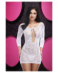 Lapdance Lace Off The Shoulder Mini Dress White Dresses & Clubwear Lapdance
