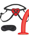 Lux Fetish Red Heart Strap On Harness & 5Inch Dildo Set Strap-Ons Lux Fetish