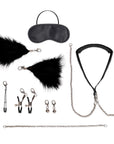 Lux Fetish 12 Piece Interchangeable Collar & Nipple Clips Set Collars & Leashes Lux Fetish