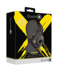 Ouch! XTreme Open Mouth Gag Head Harness With Plug Stopper Black Default Title Gags OUCH XTREME