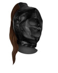 Ouch! Xtreme Mask With Brown Ponytail Black Masks, Blindfolds & Hoods OUCH XTREME