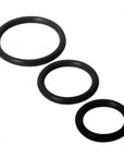 Trinity For Men Penis Rings Set Of 3 Silicone Black - Adult Outlet