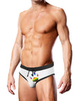 Prowler Swim Brief White Oversized Paw Medium Apparel for Men Prowler