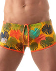Floral Brazilian Swimsuit Yellow - Size : M Apparel for Men TOF Paris