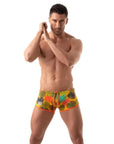 Floral Brazilian Swimsuit Yellow - Size : XL Default Title Apparel for Men TOF Paris