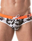 Iconic Swim Briefs - Camo Grey - Size : M Apparel for Men TOF Paris