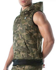 Army Sleeveless Hoodie - Size : XL