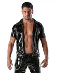 Vinyl Zipped Vest Black - Size : M Default Title Apparel for Men TOF Paris
