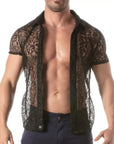 Lace Short Sleeves Shirt - Size : XXL Apparel for Men TOF Paris