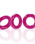 Willy Rings 3-Pack Cockrings Hot Pink Cock Rings Oxballs