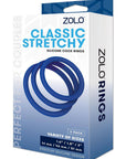 Zolo Classic Stretchy Silicone Cock Ring Blue Default Title Cock Rings Zolo